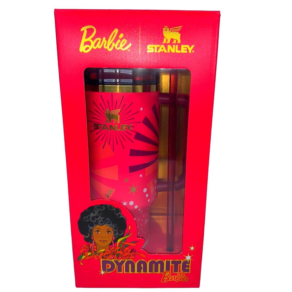 NEW 80s Dynamite Barbie Stanley The FlowState Quencher 40oz Tumbler Hot Cold Cup